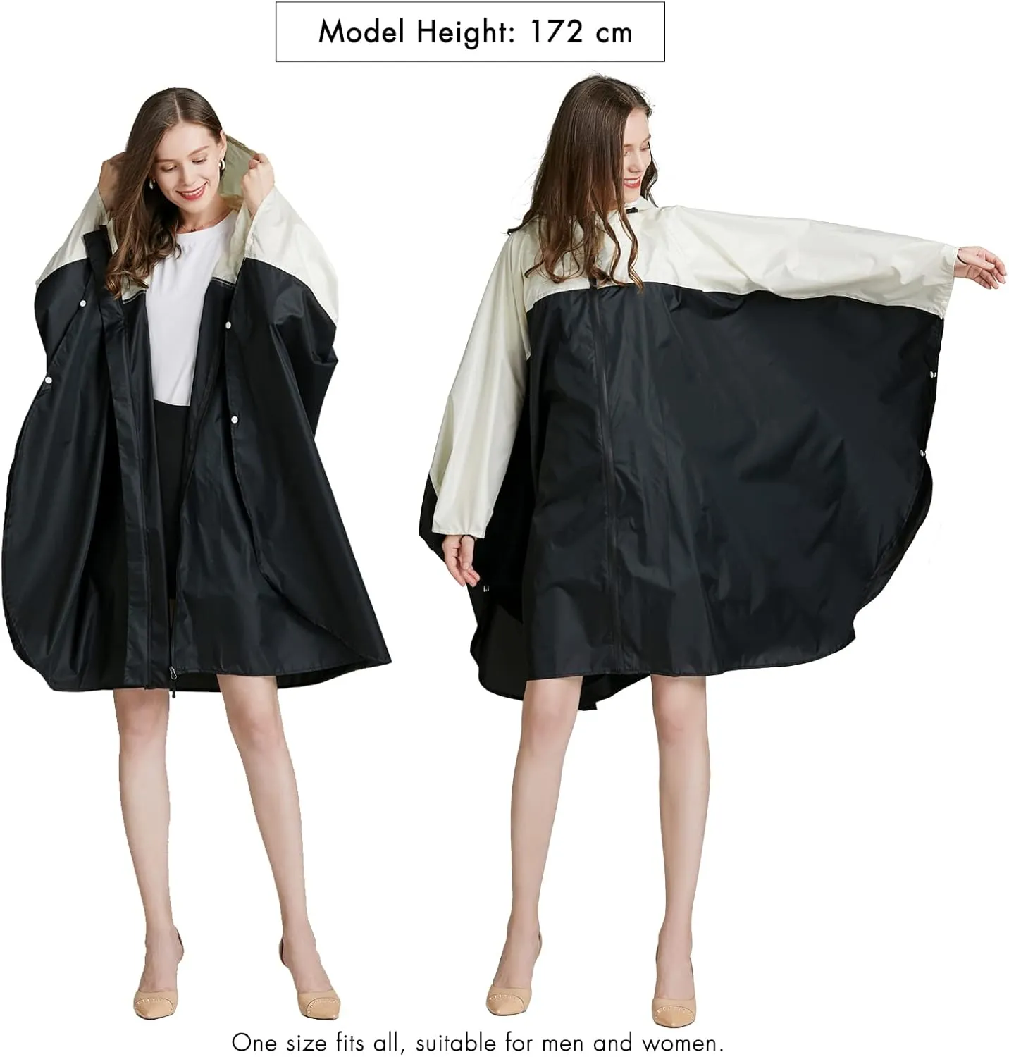 ANYOO Waterproof Rain Poncho Lightweight Reusable Hiking Hooded Coat Jacket for Outdoor Activities
