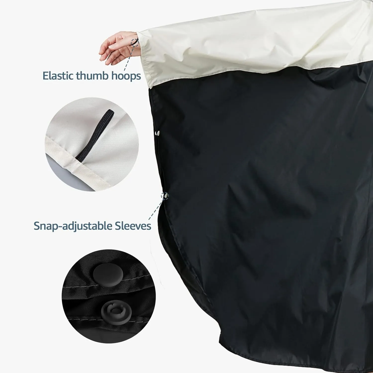 ANYOO Waterproof Rain Poncho Lightweight Reusable Hiking Hooded Coat Jacket for Outdoor Activities