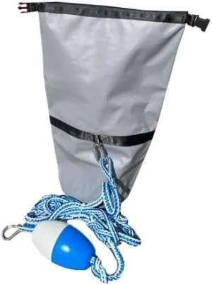 Aquaglide Lakefront Anchor Bag Complete Set – Includes 31oz Duratex Anchor Bag, 20ft Strong 3k Anchor Line, Integrated Line Float & Locking Carabiner