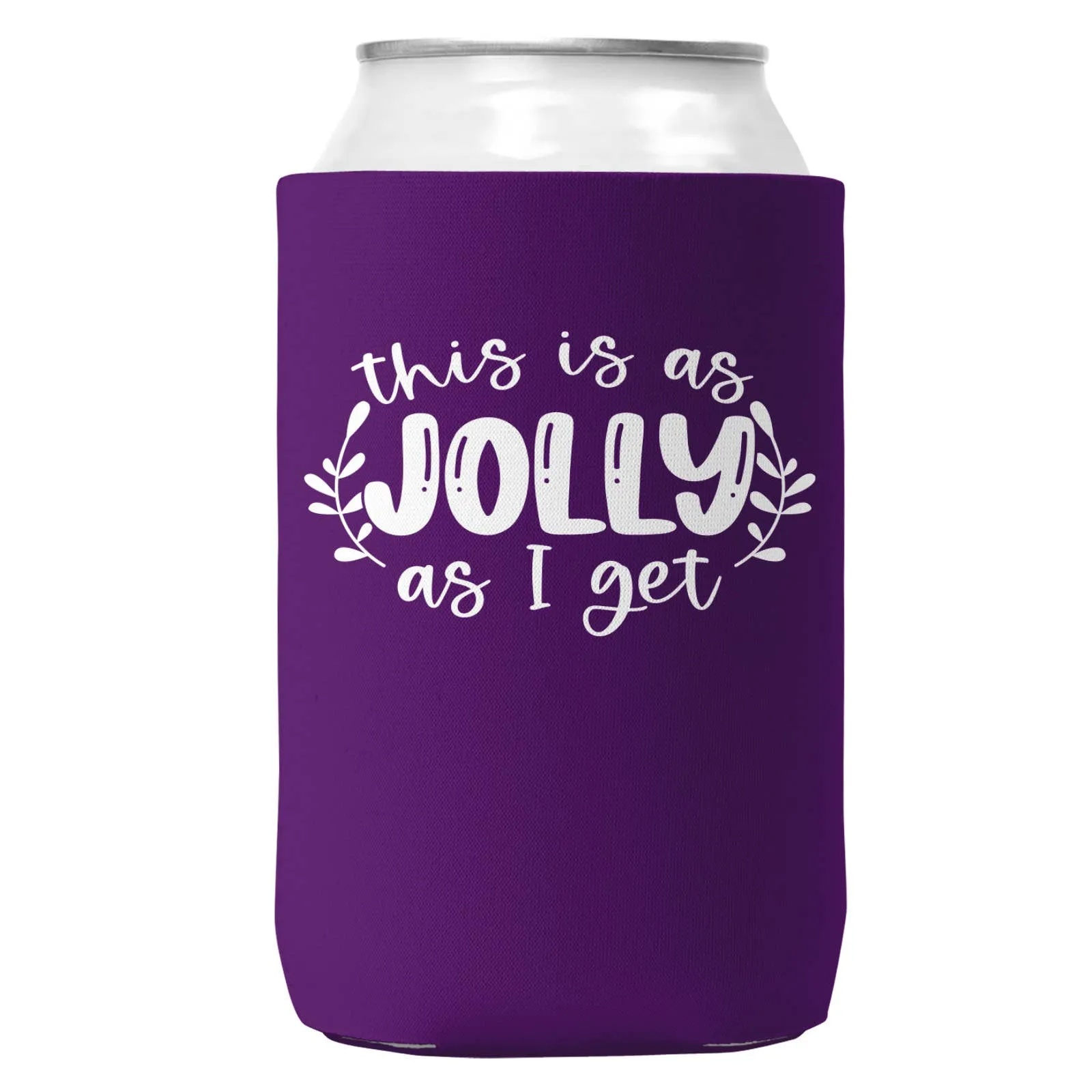 As Jolly As I Get Christmas Can Coozie Cooler 12oz Cans