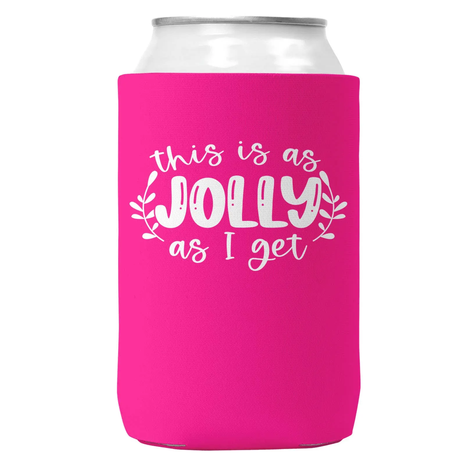 As Jolly As I Get Christmas Can Coozie Cooler 12oz Cans