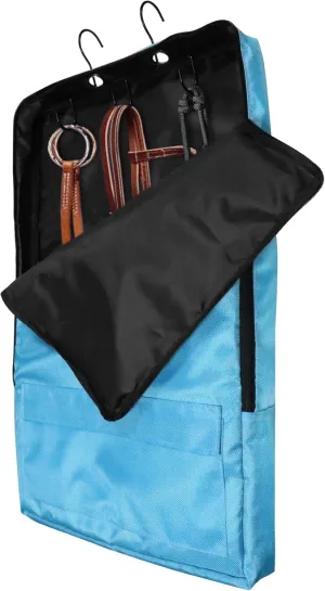 Asooll Horse Bridle Bag,Bridle/Halter Bag with 3 Prong Tack Rack,Horse Tack Carry Bag,Horse Harness Bag,Bridle Bag with Hooks for Horse Gear Storage,Blue