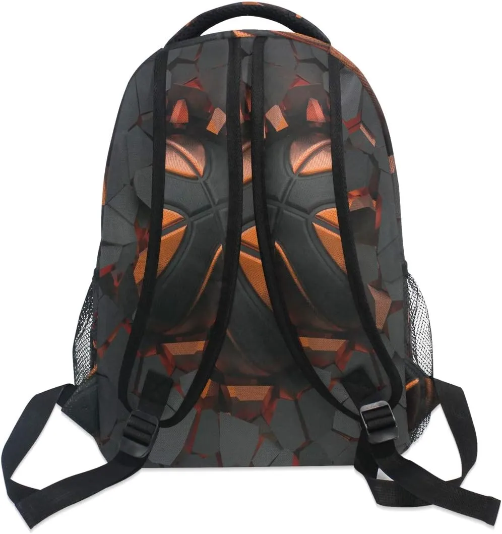 AUUXVA Backpack Art Painting Basketball Crash School Shoulder Bag Large Waterproof Durable Bookbag Laptop Daypack for Students Teens Girls Boys Elementary