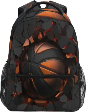 AUUXVA Backpack Art Painting Basketball Crash School Shoulder Bag Large Waterproof Durable Bookbag Laptop Daypack for Students Teens Girls Boys Elementary