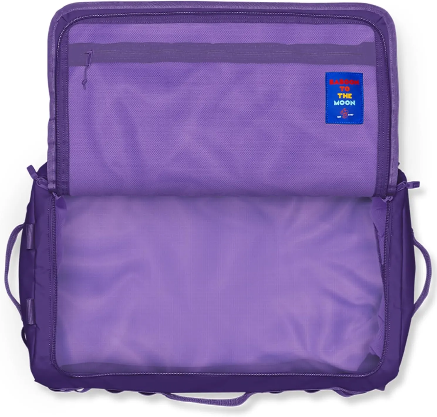 Baboon to the Moon Go-Bag Big Duffle Bag - Stylish, Compact, Large Travel Bag Lightweight, Durable, Water-Resistant for Men and Women (Purple)
