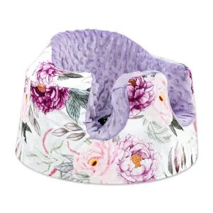 Baby Seat Cover Compatible with Bumbo Seat, Soft Comfortable Minky Seat Cover for Baby Girl Boy, Breathable Removable Cover for Baby Seat, Machine Washable, Purple Flower