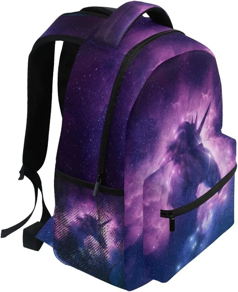 Backpack Fantasy Animal Licorne Galaxy Nebula School Shoulder Bag Large Waterproof Durable Bookbag Laptop Daypack for Students Teens Girls Boys Elementary