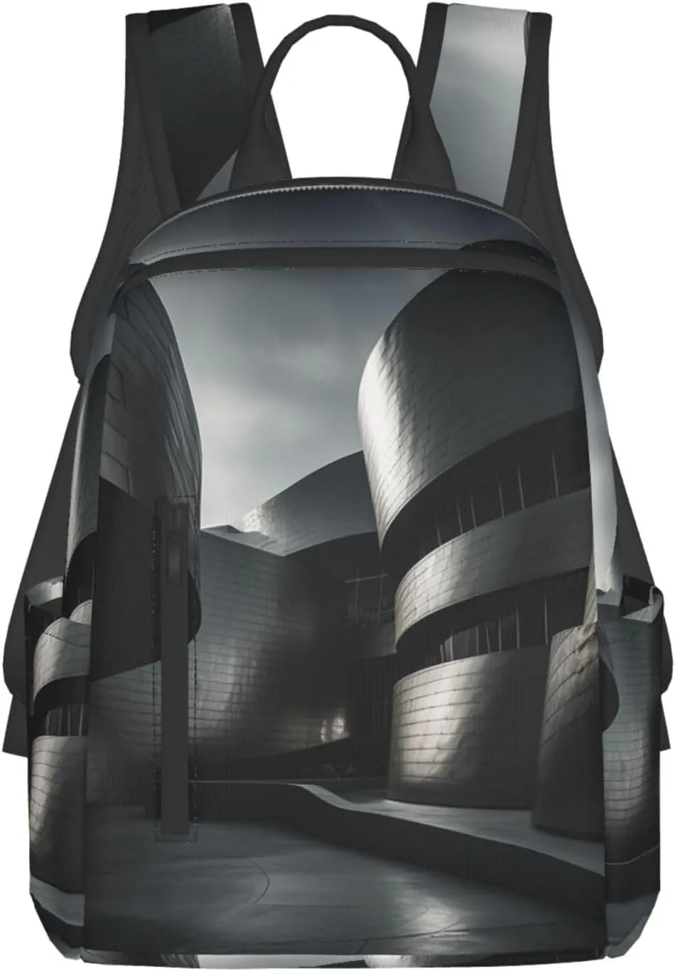 Backpack for Women Men Lightweight Casual Travel Daypack Purple Electricity Laptop Backpack Cute Work Bag, Tall Building, One Size