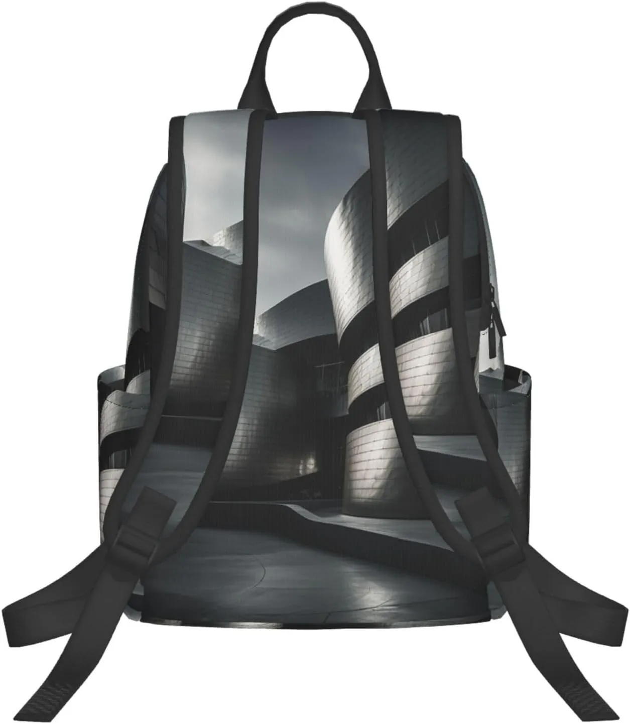 Backpack for Women Men Lightweight Casual Travel Daypack Purple Electricity Laptop Backpack Cute Work Bag, Tall Building, One Size