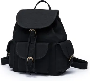 Backpacks - Drawstring Design- Women's Backpacks with Magnetic Buckle Fastening - Multiple Pockets （Black）
