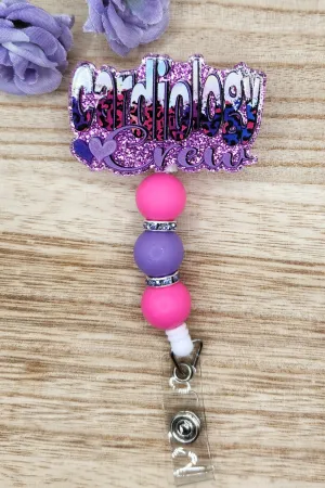 Badge Reel-Cardiology Crew (Purple Glitter) NP008