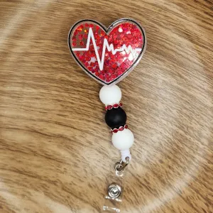 Badge Reel-EKG Heart (Shaker) NP077