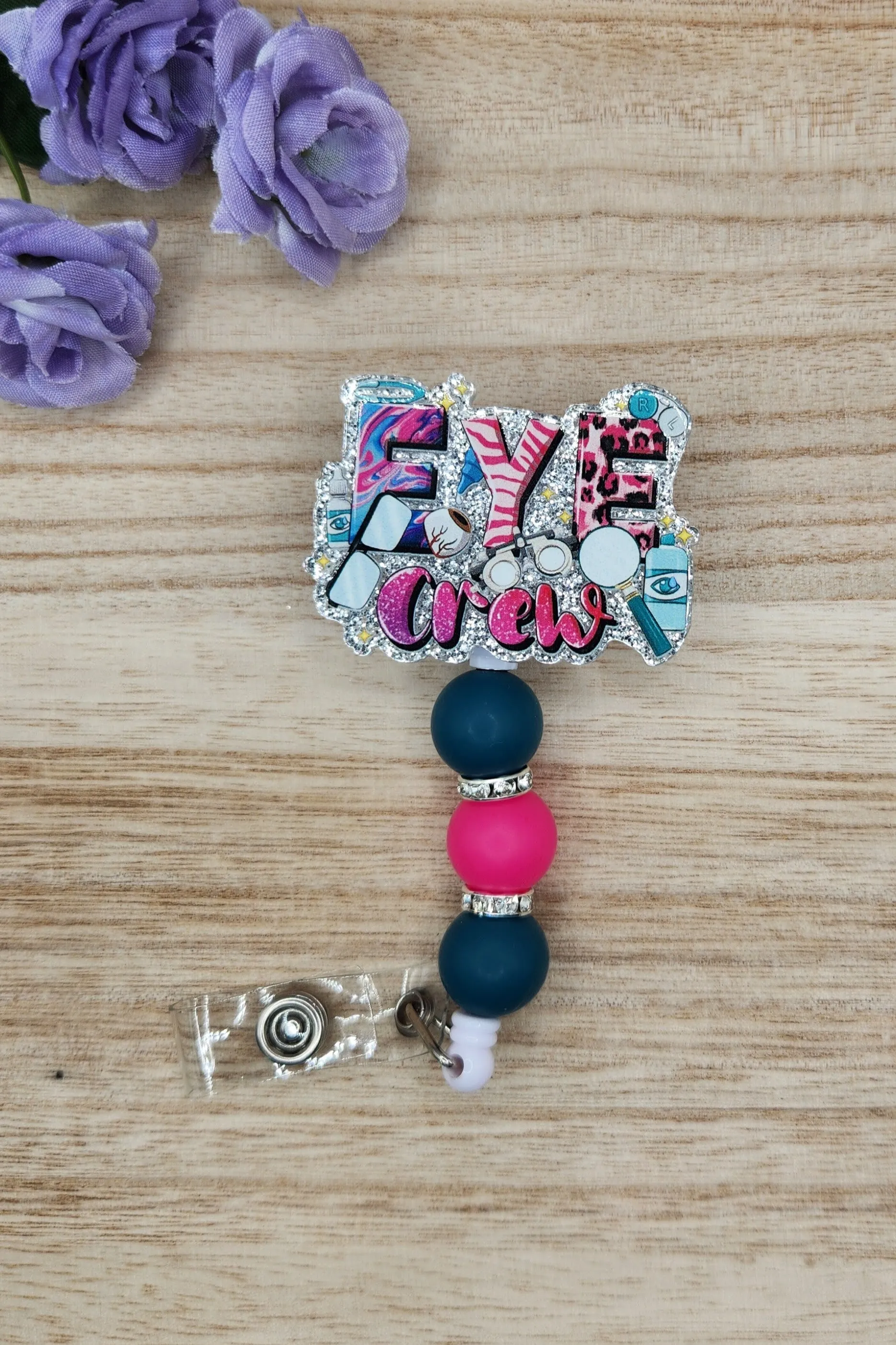 Badge Reel-Eye Crew (Silver Glitter) DV004