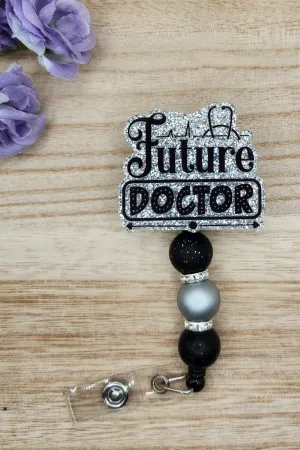 Badge Reel-Future Doctor (Silver Glitter) NP022