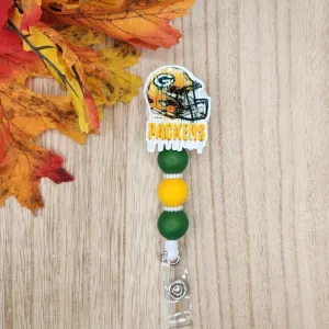 Badge Reel-Packers Drip Helmet (Metallic Green) SP002