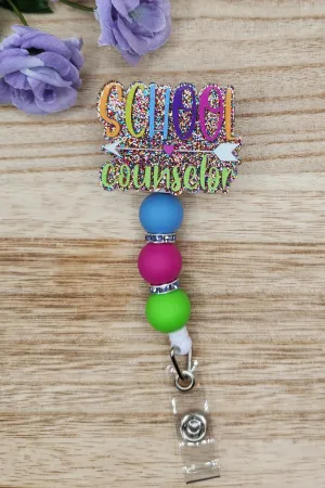 Badge Reel-School Counselor (Multi Glitter) TS010