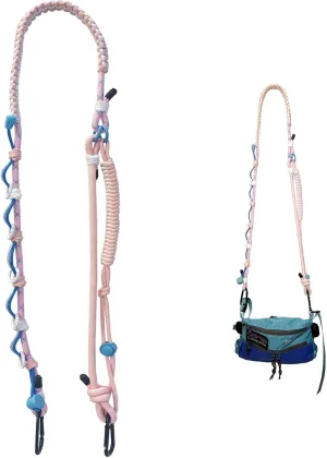 Bag Strap Crossbody Shoulder Strap, Paracord Handbag Strap Replacement Adjustable for Carry On Bag Heavy Duty Colorful Versatile with Water Bottle Holder for Outdoor