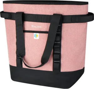BALEINE Large 36-Can Cooler Bags Insulated, PEVA Soft Cooler Tote Bag, Insulated Grocery Bags with Zippered Top (8.5 Gallon, Pink)
