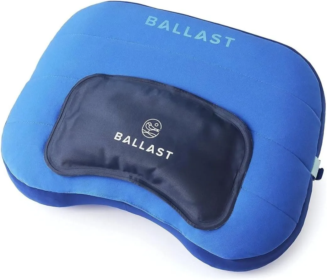 Ballast Cool Combo Beach Pillow - One Inflatable Pillow   One Cooling Pack Bundled Together, The Best Way to Chill at The Beach, Pool, Or Camping (Ocean Blue)