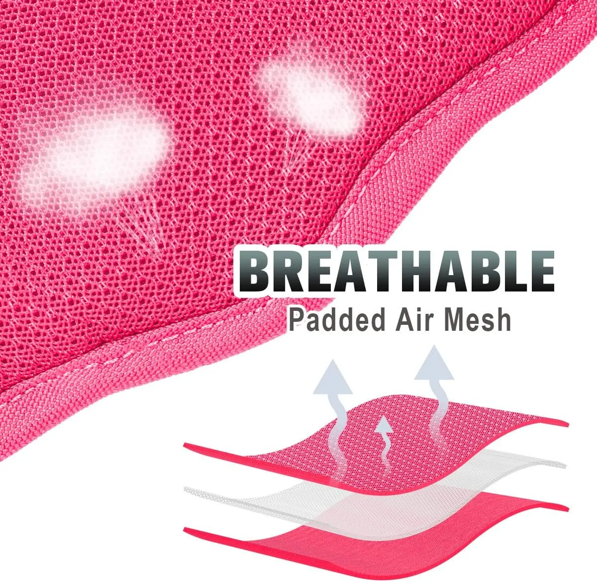 BARKBAY No Pull Dog Harness Large Reflective Dog Harness with Front Clip and Easy Control Handle for Walking Training Running with ID tag Pocket(Pink,L)