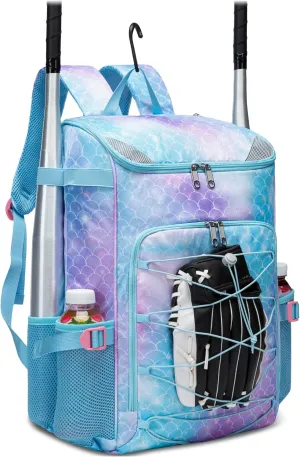 Baseball Softball Bag for Kids Boys Girls Ages 6-8 8-12 12-14 Large Youth Bat Bag Backpack with Ventilated Shoe Compartment Baseball Softball Tball Stuff Supplies