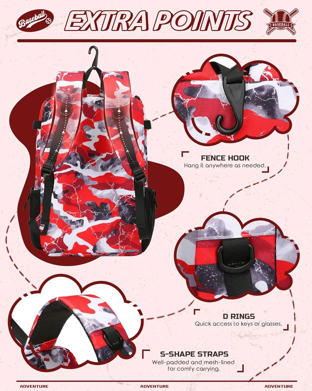 Baseball Softball Gear Bag Backpack for Boys Girls Ages 6-8 8-12 12-14 Large Kids T-Ball Bat Bags with Ventilated Shoe Compartment Baseball Softball Players Stuff Supplies