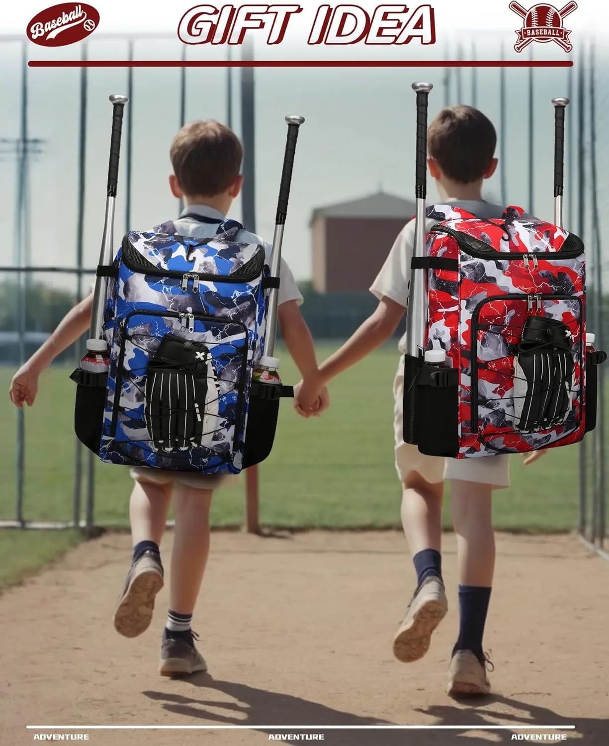 Baseball Softball Gear Bag Backpack for Boys Girls Ages 6-8 8-12 12-14 Large Kids T-Ball Bat Bags with Ventilated Shoe Compartment Baseball Softball Players Stuff Supplies