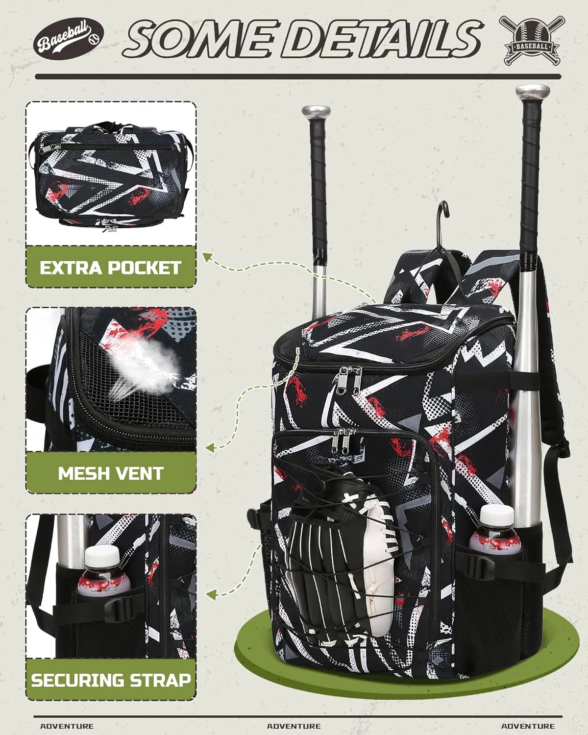 Baseball Softball Gear Bag Backpack for Boys Girls Ages 6-8 8-12 12-14 Large Kids T-Ball Bat Bags with Ventilated Shoe Compartment Baseball Softball Players Stuff Supplies