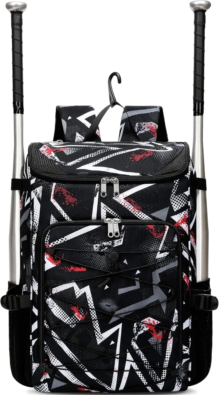Baseball Softball Gear Bag Backpack for Boys Girls Ages 6-8 8-12 12-14 Large Kids T-Ball Bat Bags with Ventilated Shoe Compartment Baseball Softball Players Stuff Supplies