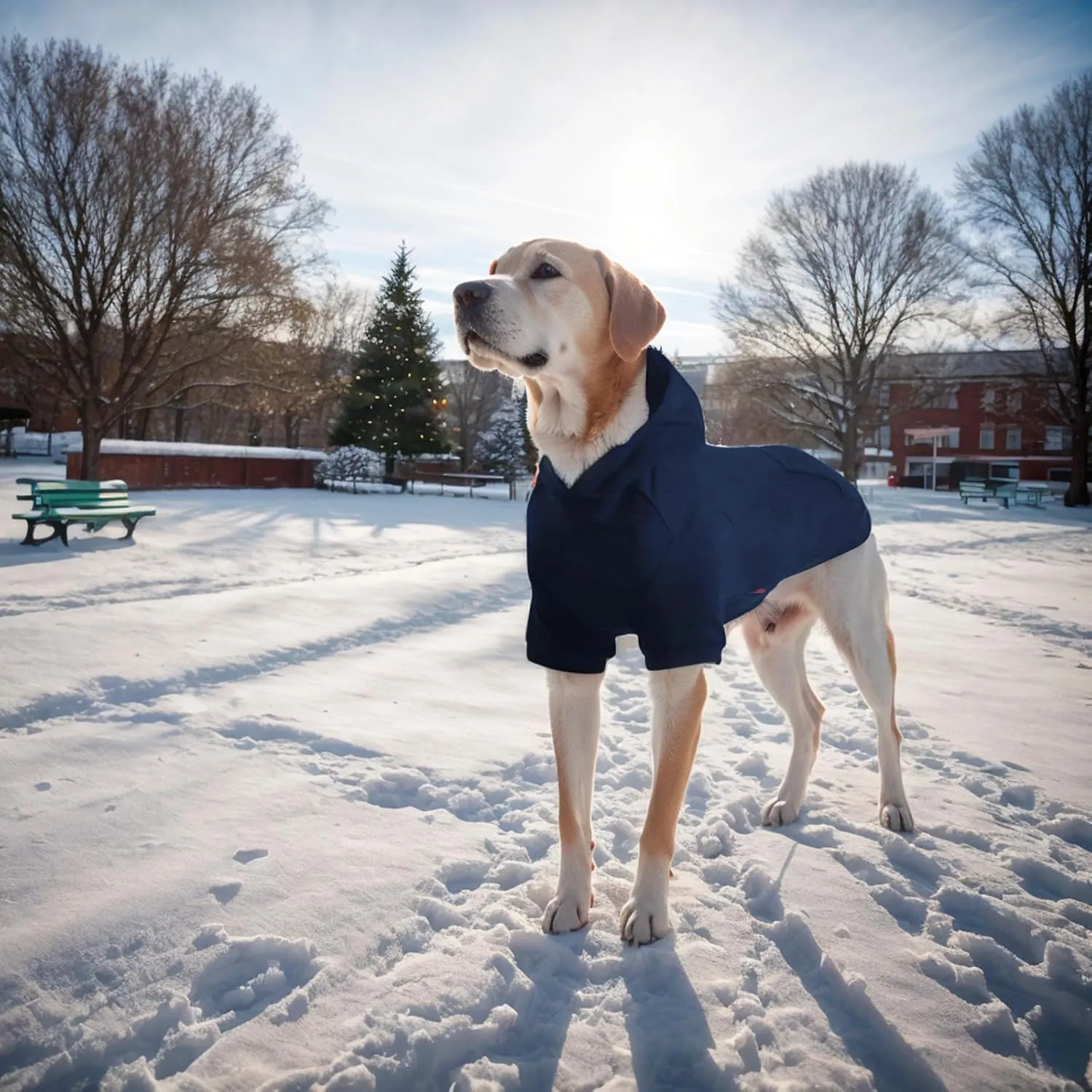 Basic Dog Hoodie - Soft Premium Quality Sweater With Leash Hole and Pocket, Cotton Puppy Sweatshirt Fashion Outfit for Small Medium Large - Navy Blue (XX-Large)