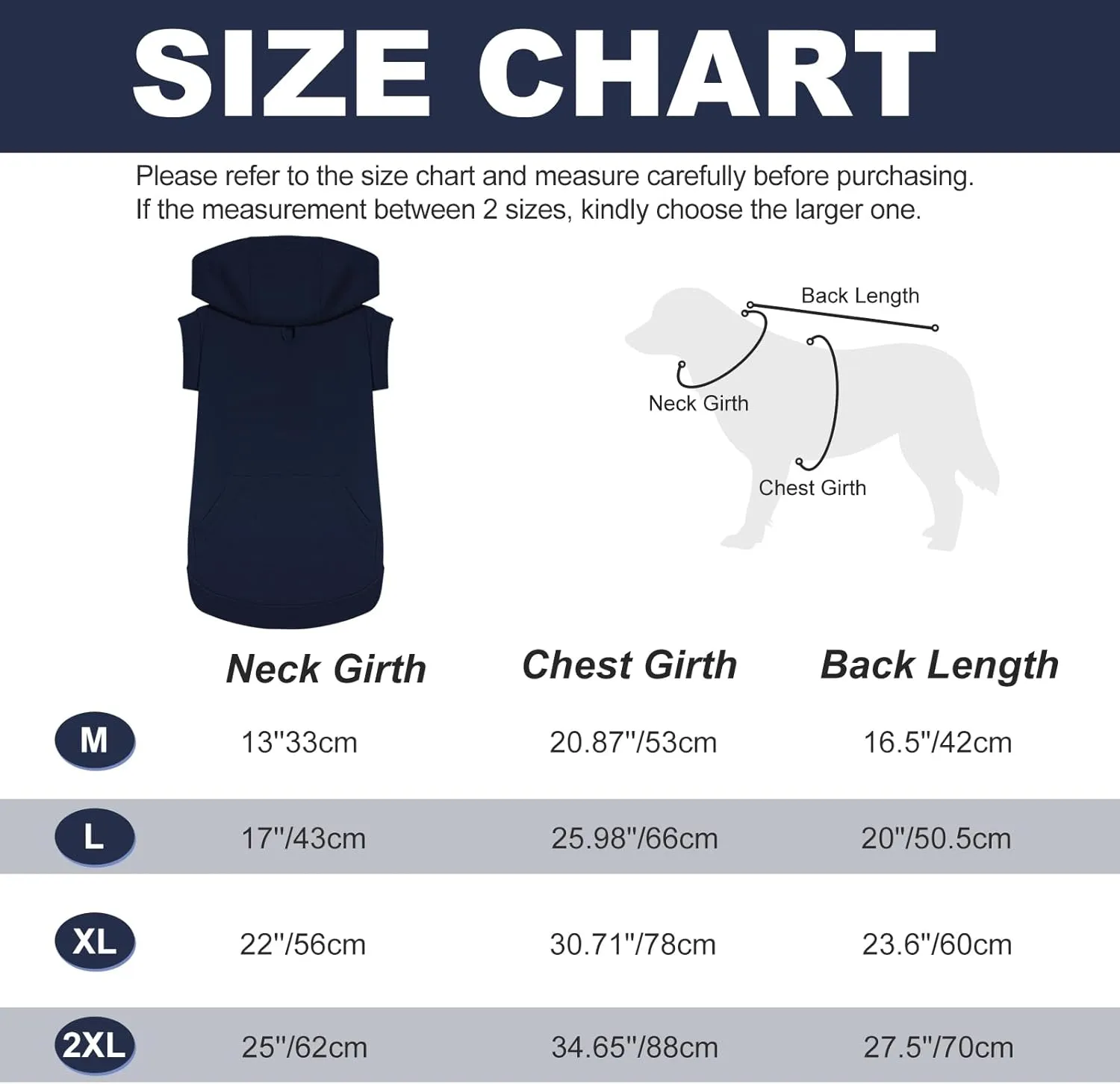 Basic Dog Hoodie - Soft Premium Quality Sweater With Leash Hole and Pocket, Cotton Puppy Sweatshirt Fashion Outfit for Small Medium Large - Navy Blue (XX-Large)