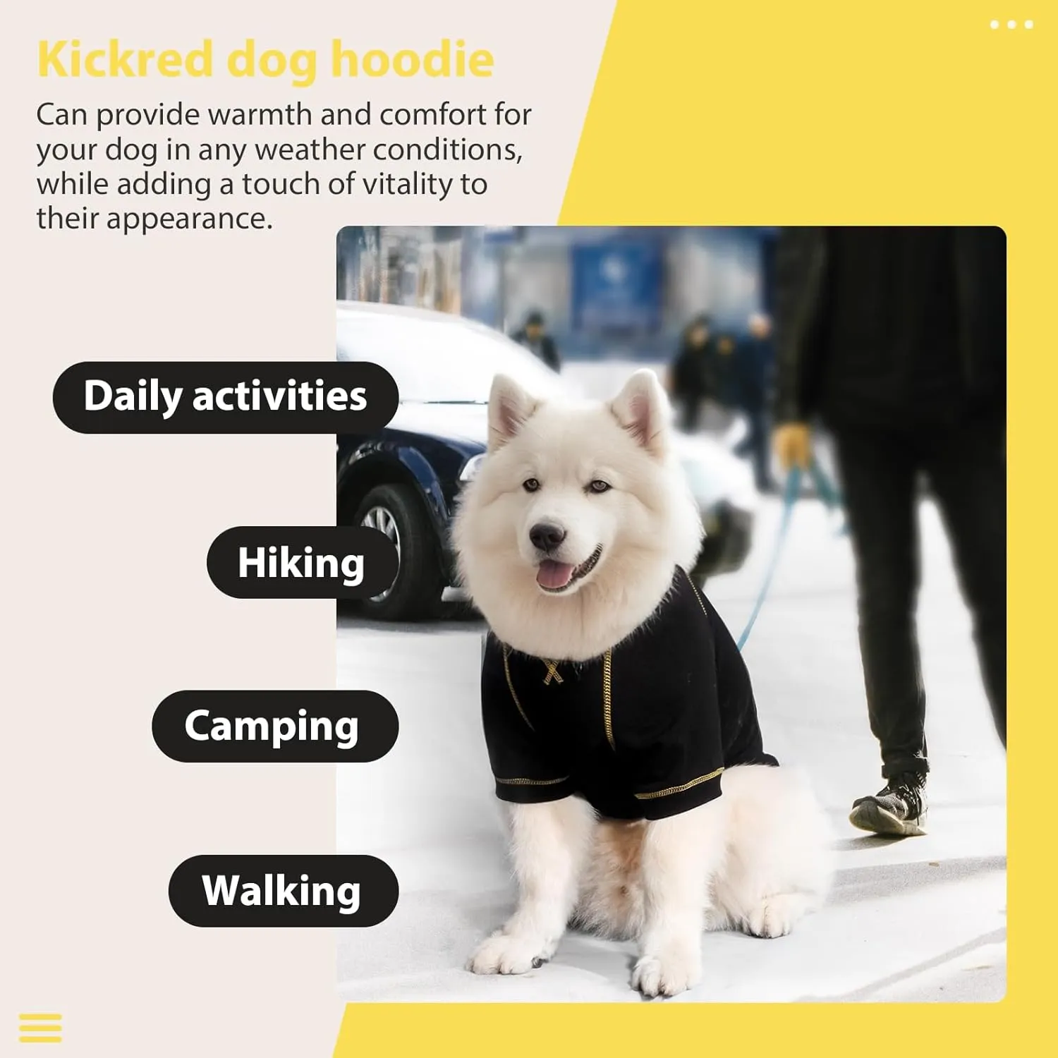 Basic Dog Hoodie Sweatshirts, Pet Clothes Hoodies Sweater with Hat and Leash Hole, Soft Cotton Outfit Coat for Large Medium Small Dogs, Black (XX-Large)