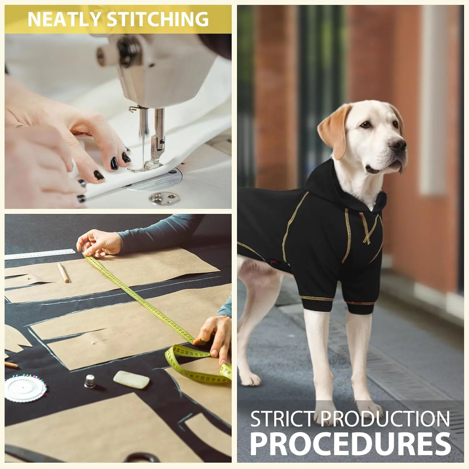 Basic Dog Hoodie Sweatshirts, Pet Clothes Hoodies Sweater with Hat and Leash Hole, Soft Cotton Outfit Coat for Large Medium Small Dogs, Black (XX-Large)