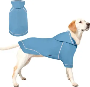 Basic Dog Hoodie Sweatshirts, Pet Clothes Hoodies Sweater with Hat and Leash Hole, Soft Cotton Outfit Coat for Small Medium Large Dogs, Light Blue (Medium)