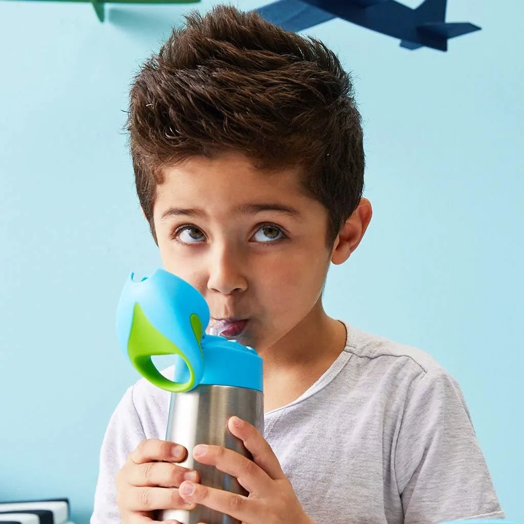 b.box 16.9 oz Insulated Water Bottle - Keeps Drinks Cold 15 Hours, Warm 8 Hours, Triple Wall Stainless Steel Kids Water Bottle w/Free Flow Silicone Straw, Leakproof & Dishwasher Safe
