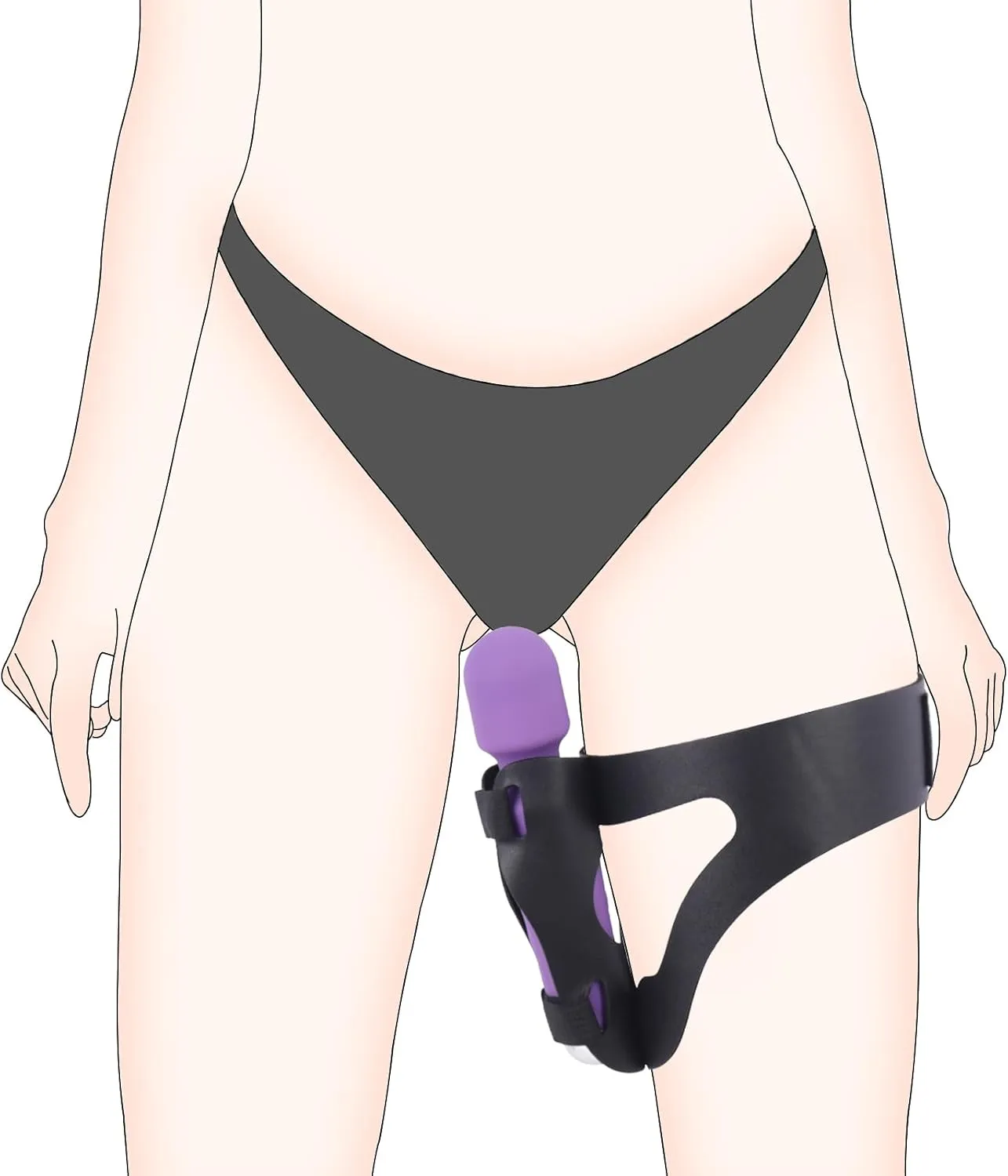 BDSM Sex Bondage Vibrator Forced Strap Thigh Harness for Women Hands-Free Play, Bondage Restraint Elasticity Adjustable Leg Straps, Couple Kinky Tease Sex Toys Dildos Hitachi Magic Wands Holder
