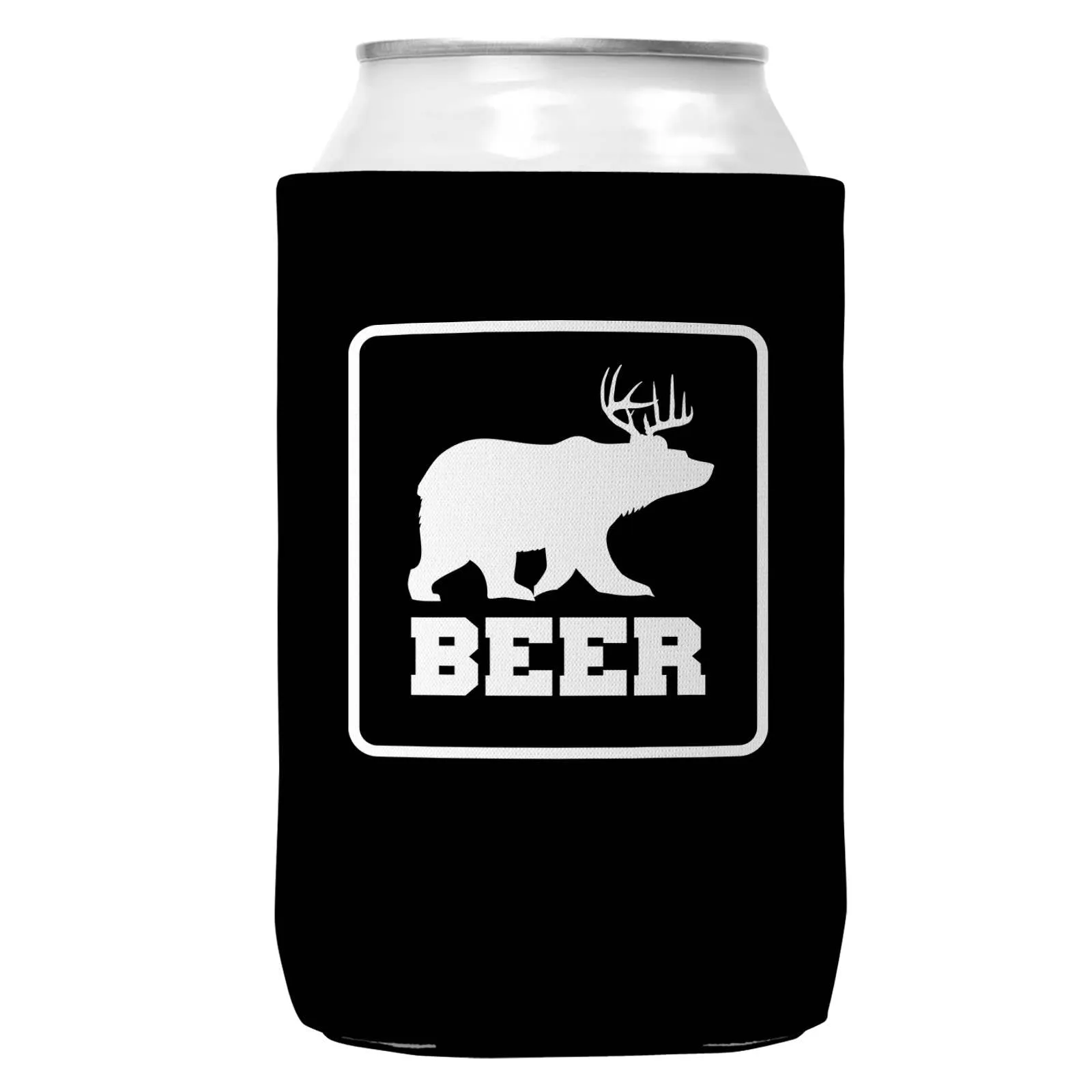 Bear   Deer = Beer Can Coozie Cooler for 12oz Cans