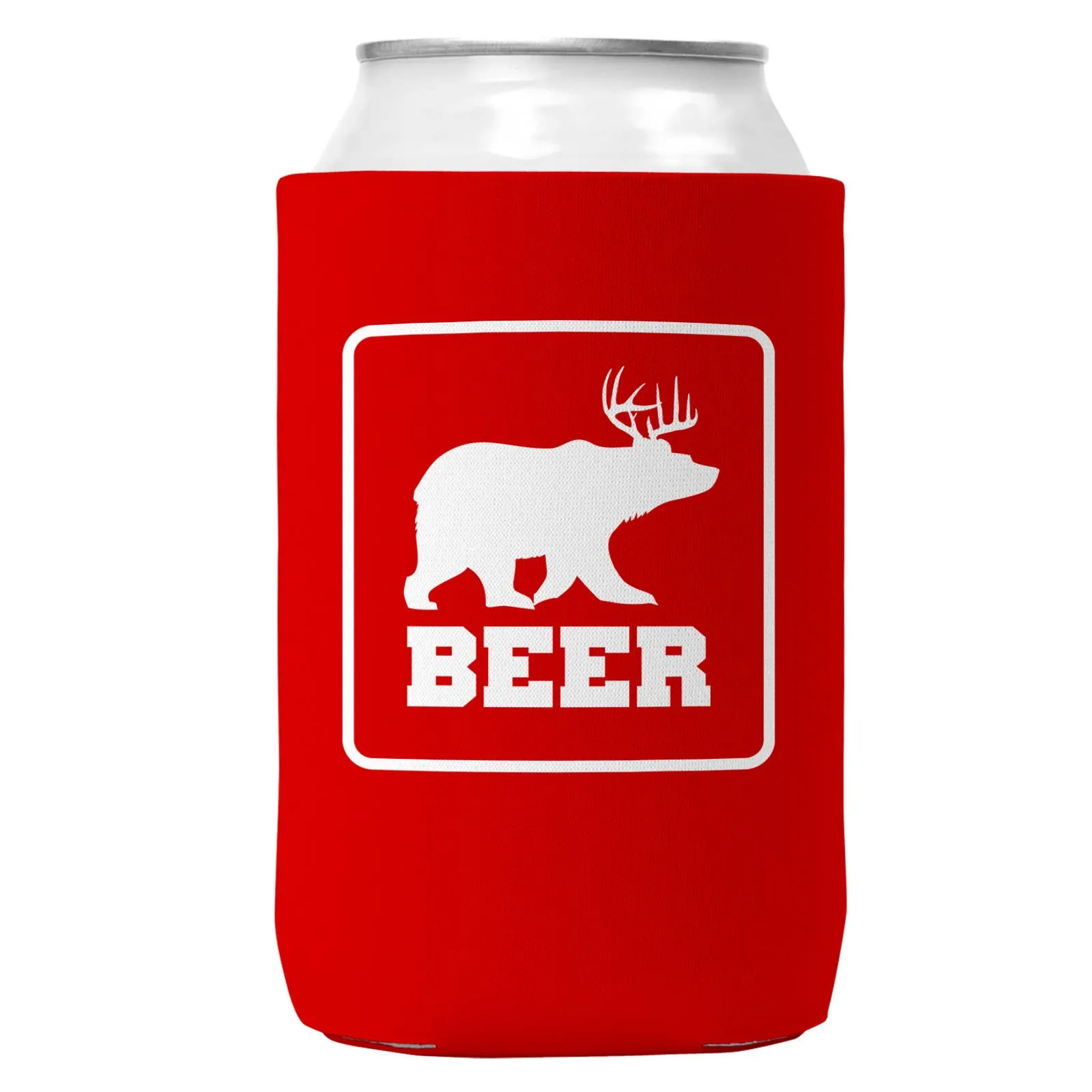 Bear   Deer = Beer Can Coozie Cooler for 12oz Cans