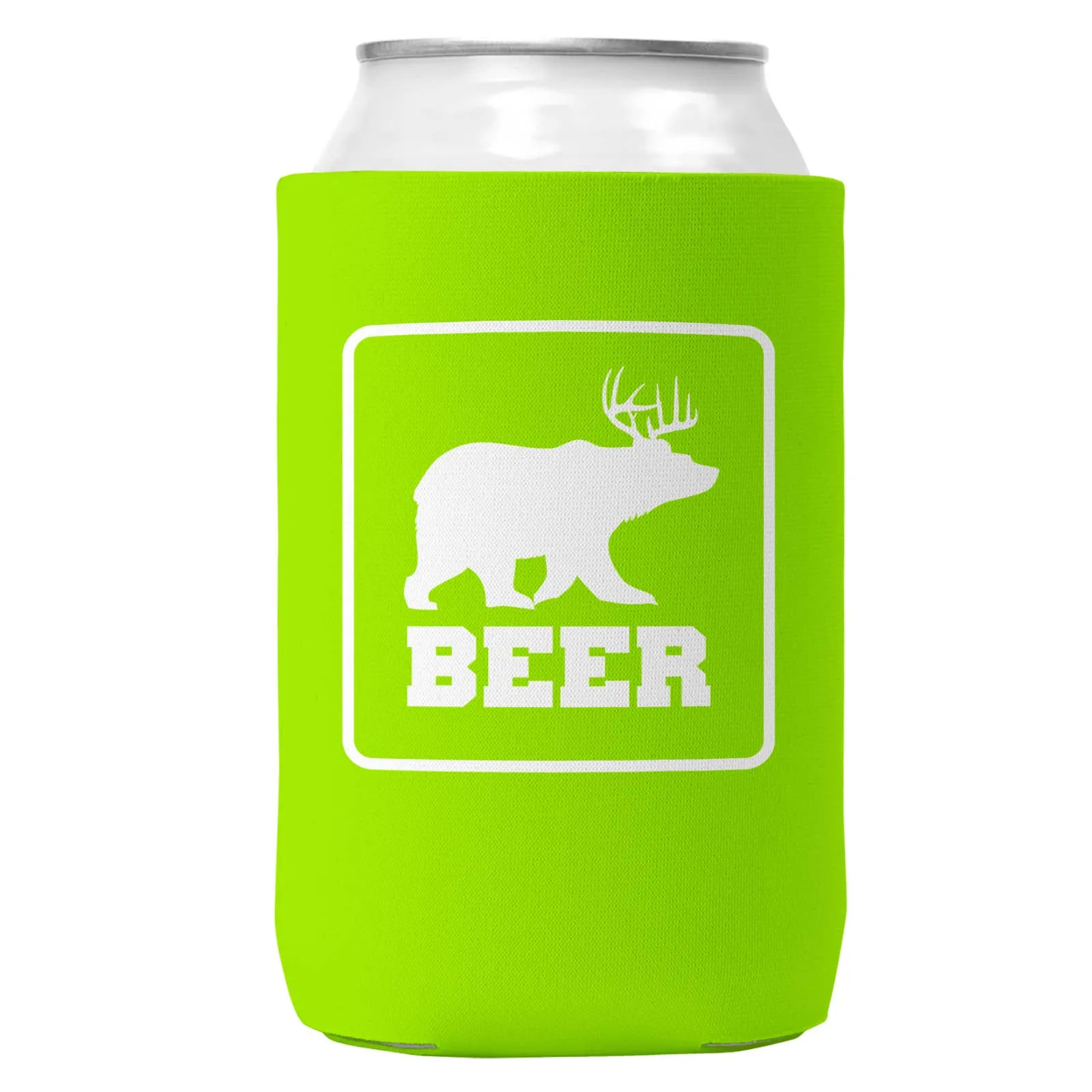Bear   Deer = Beer Can Coozie Cooler for 12oz Cans