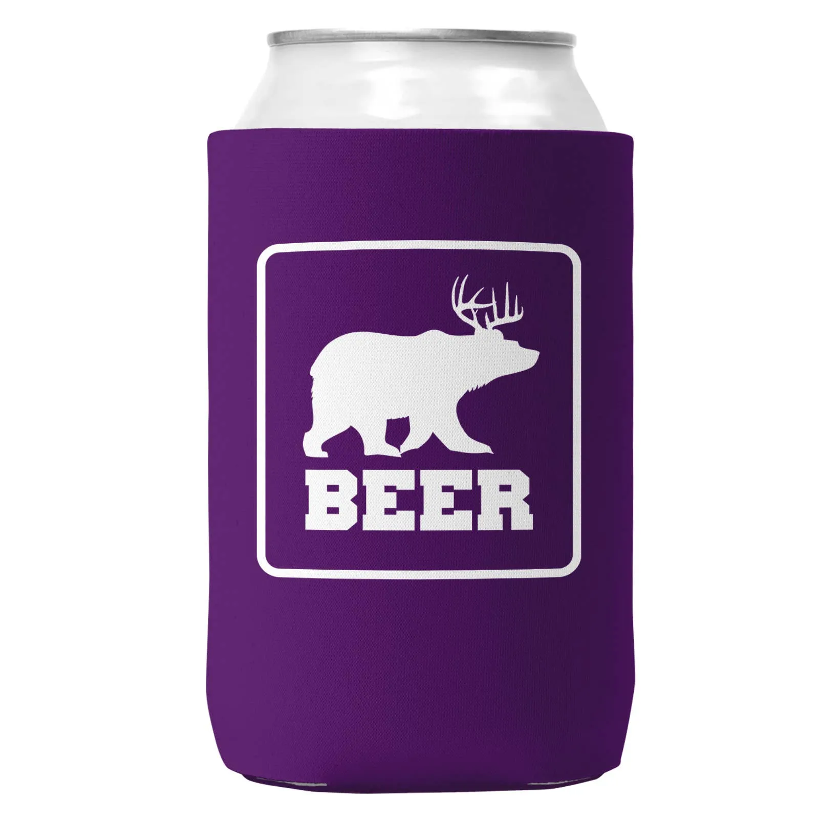 Bear   Deer = Beer Can Coozie Cooler for 12oz Cans