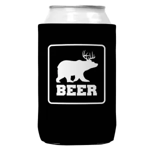 Bear   Deer = Beer Can Coozie Cooler for 12oz Cans