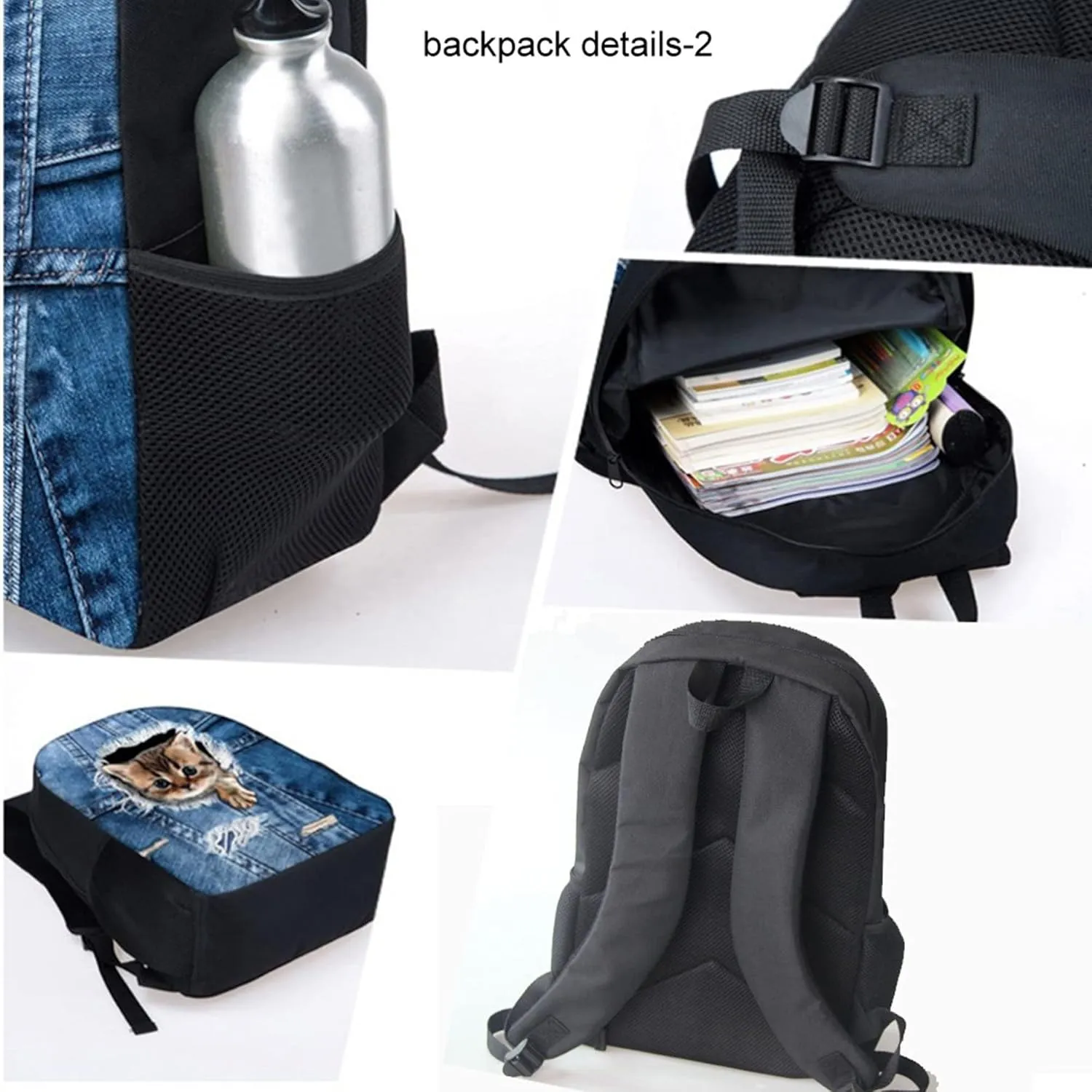 Belidome Girls Horse School Backpack Set with Pencil Case Insulated Lunch Pouch Bottle Holder Cover