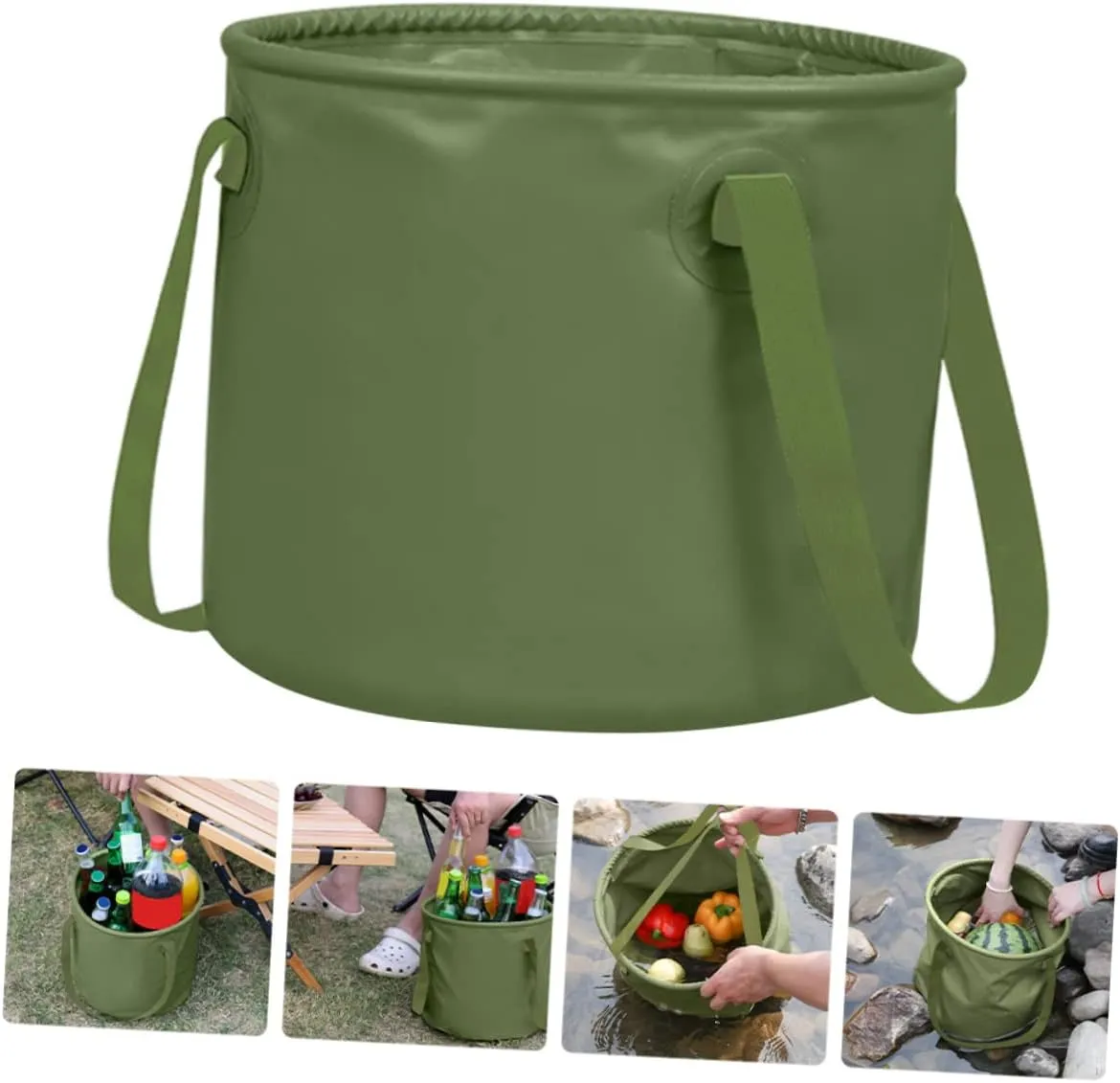 BESPORTBLE Picnic Bucket Minnow Bucket Camping Washing Bucket Camp Sink 10 Gallon Bucket Water Storage Container Camping Accessories Cooking Fish Bucket Fold Net Collapsible Bucket Travel