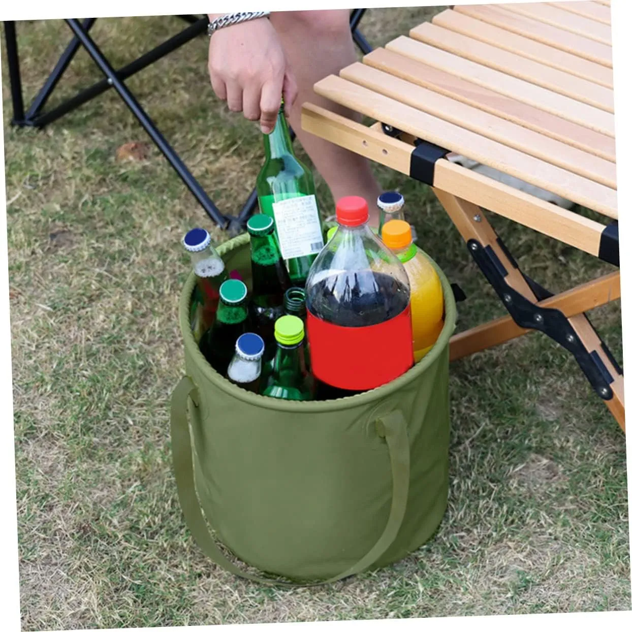 BESPORTBLE Picnic Bucket Minnow Bucket Camping Washing Bucket Camp Sink 10 Gallon Bucket Water Storage Container Camping Accessories Cooking Fish Bucket Fold Net Collapsible Bucket Travel