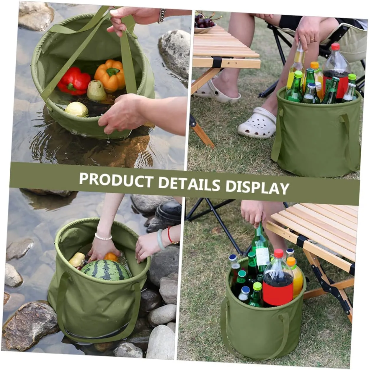 BESPORTBLE Picnic Bucket Minnow Bucket Camping Washing Bucket Camp Sink 10 Gallon Bucket Water Storage Container Camping Accessories Cooking Fish Bucket Fold Net Collapsible Bucket Travel