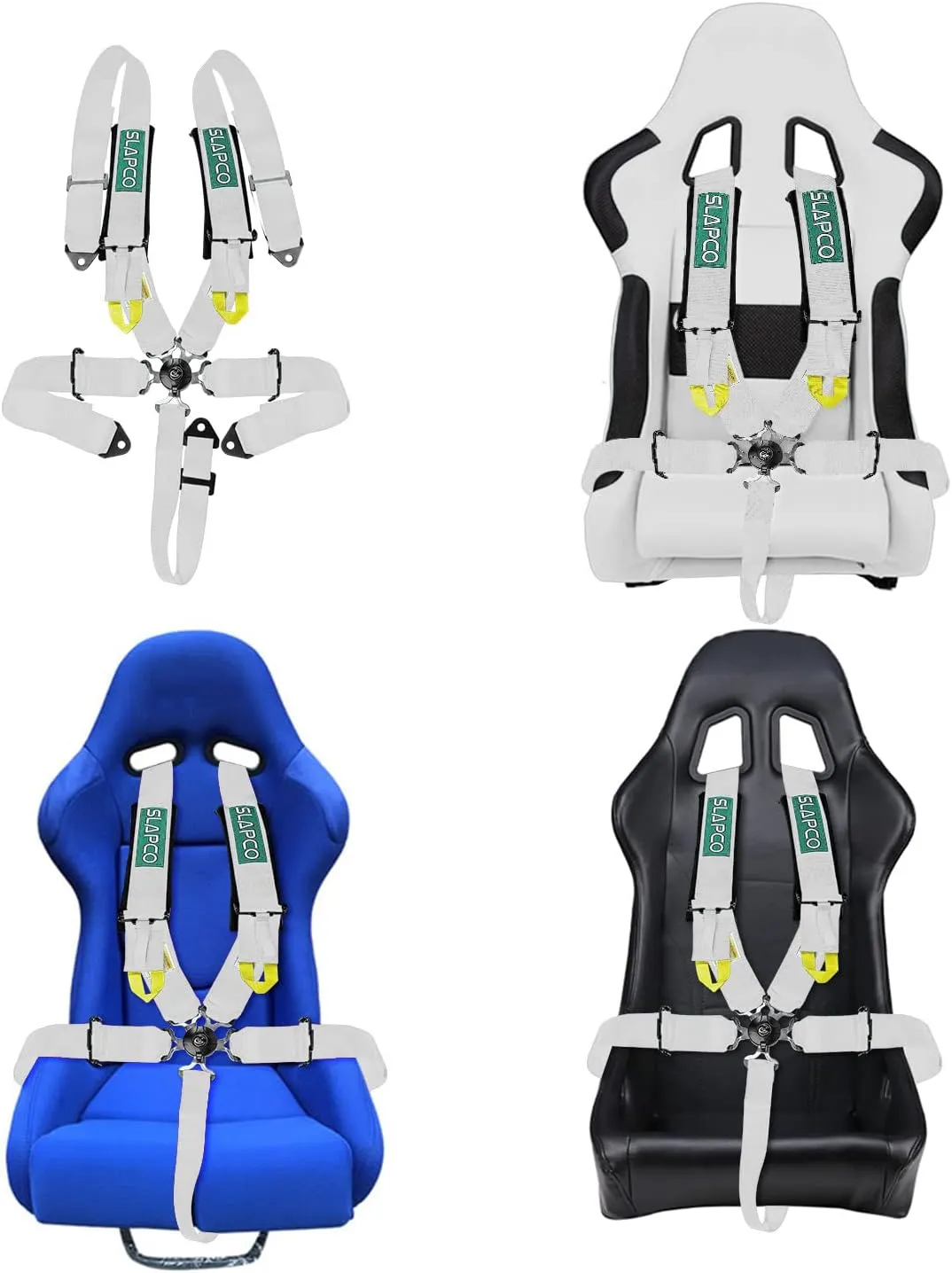 BESTZHEYU 5-Point Racing Safety Harness Set SFI with Ultra Comfort Heavy Duty Shoulder Pads