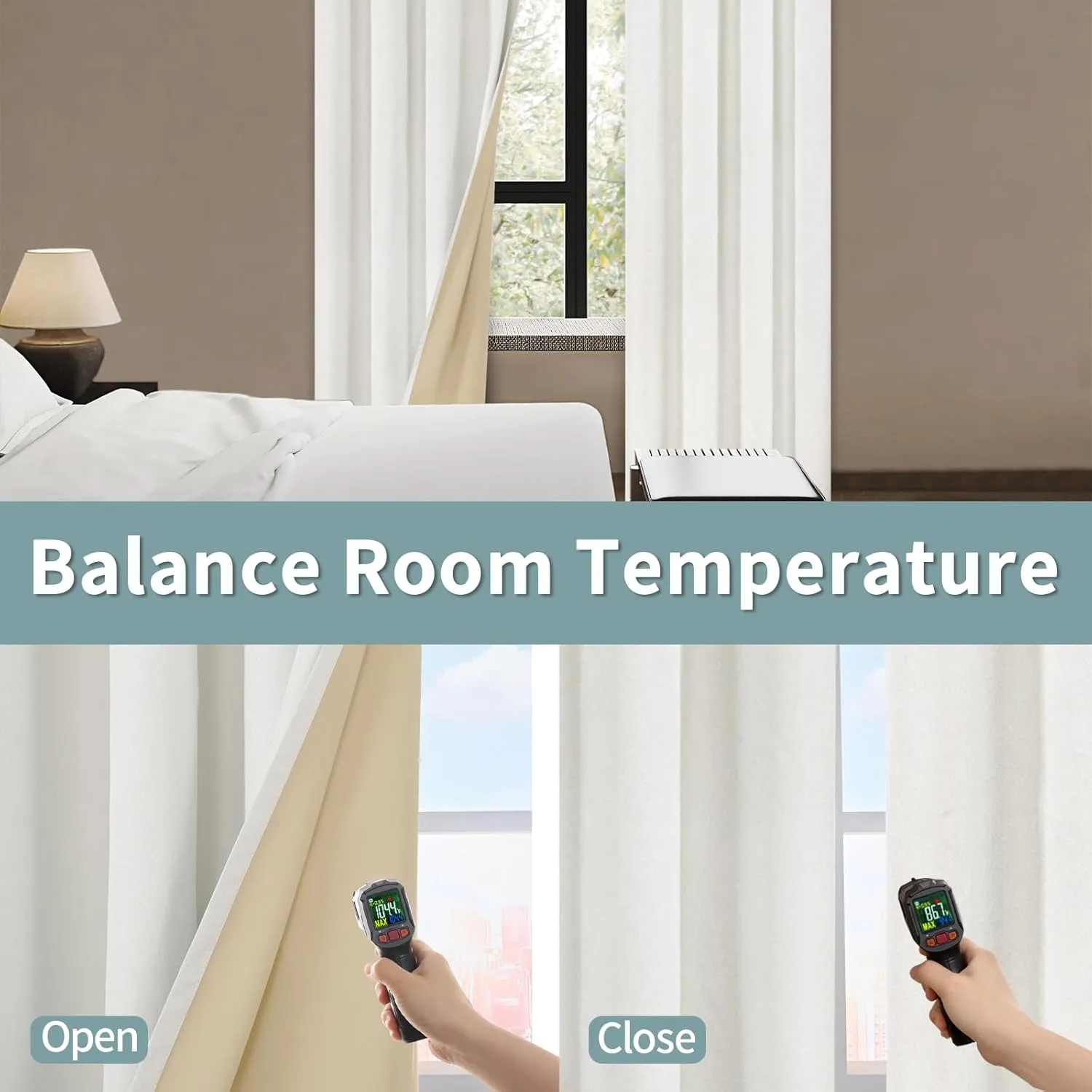 BGment Off White Blackout Curtains for Living Room 84 Inch Length 2 Panels Set, Faux Linen Textured Light Blocking Thermal Insulated Privacy Grommet Window Drapes for Bedroom, Each 52 Inches Wide