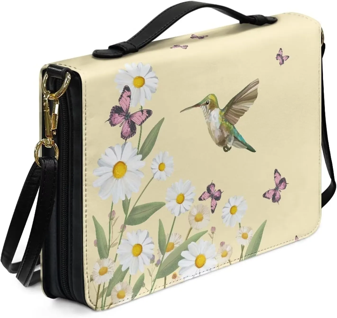 Bible Cover, Bible Bag Church Carrying Case, Bible Case Bible Protective with Strap Zippered Pocket for Men Women