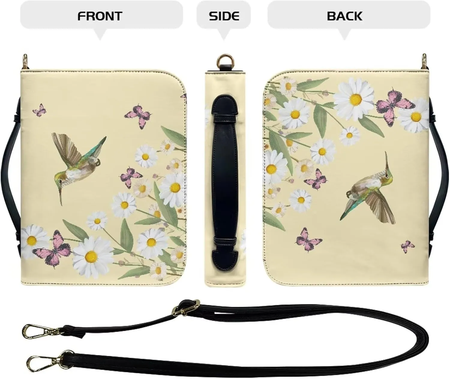 Bible Cover, Bible Bag Church Carrying Case, Bible Case Bible Protective with Strap Zippered Pocket for Men Women