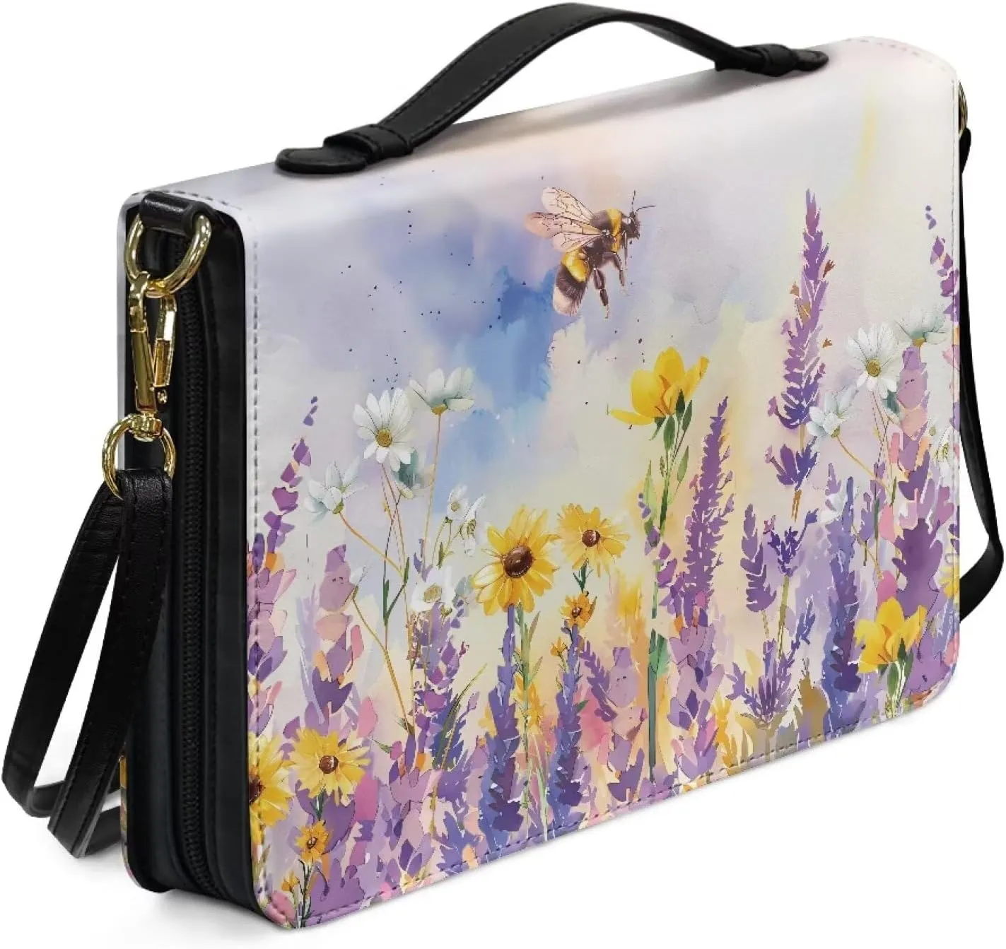 Bible Cover, Bible Bag Church Carrying Case, Bible Case Bible Protective with Strap Zippered Pocket for Men Women